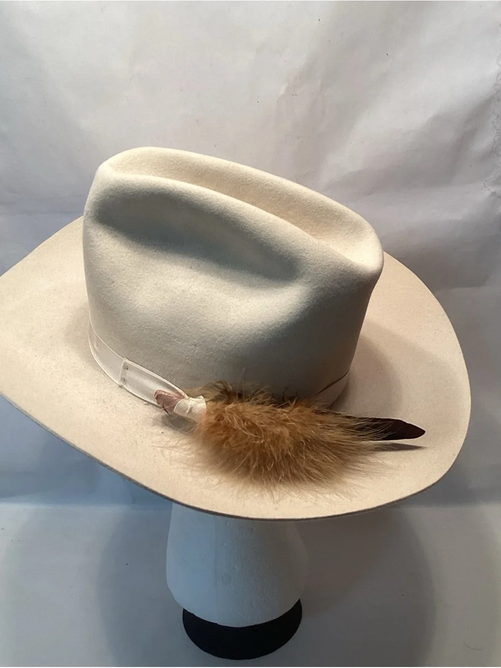 Vintage 50s Beaver Brand XXX Fur Felt Western Cowboy 6 1/2 Cream American Hat Co